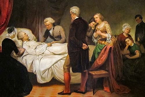 Washington on his Deathbed Figurative Print