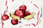 Still Life with Apples and Bananas Still Life Print