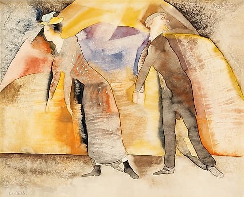 In Vaudeville-Woman and Man on Stage Art Print