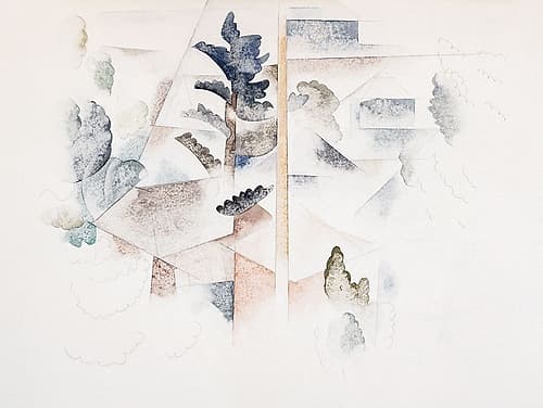 Bermuda-Trees and Architecture Art Print by Charles Demuth