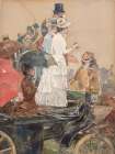 Spectators at the Grand Prix Art Print