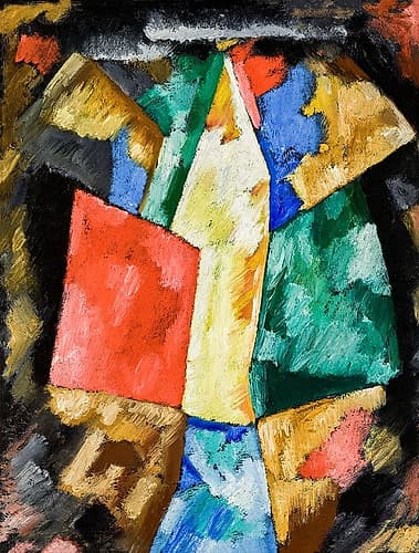 Abstraction-Blue-Yellow and Green Art Print by Marsden Hartley