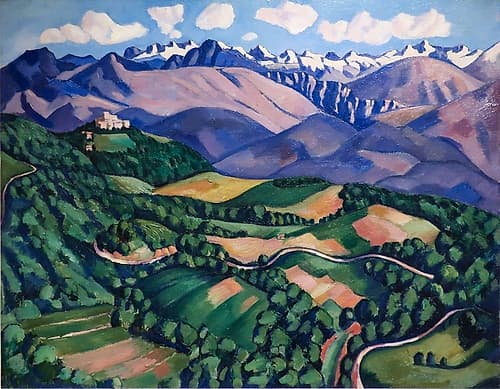 Purple Mountains-Vence Landscape Print