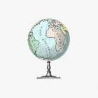 Vintage Victorian style atlas engraving Art Print