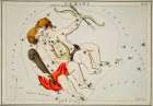 Astronomical chart illustration of the Zodiac Gemini Vintage Print