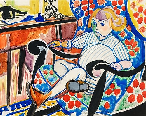 Gouache Figurative Print