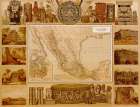 Archaeological Map of Mexico Vintage Print