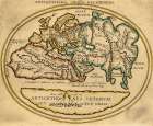 Antique World Map Vintage Print