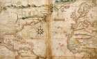 Portugese Navigational Map of the North Atlantic 1630 Vintage Print
