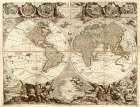 Globe in 1708 World Vintage Print