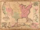 Military Map of the United States 1862 Art Print