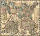 Map of the United States and Its Territories 1861 Vintage Print