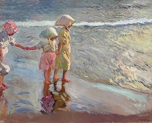 The three sisters on the beach Coastal Print