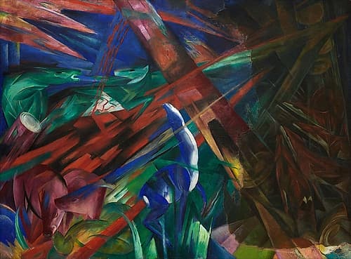 Animal fates-the trees showed their rings-the animals their veins Art Print by Franz Marc
