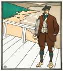 Man Smoking a Pipe Vintage Print