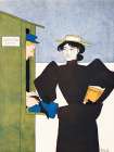 Woman Picking up Bathing Suits Art Print