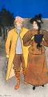Man walking with Woman Vintage Print