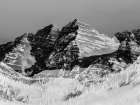 The Maroon Bells-Rocky Mountains-Aspen-Colorado-Black And White Art Print