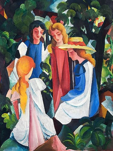 Four Girls Art Print by August Macke