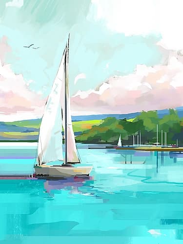 Lake Scene Travel Print