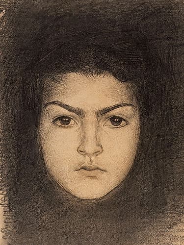 Head of a Woman Front Art Print
