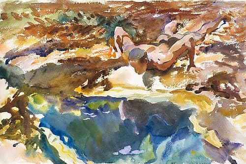 Man and Pool-Florida Figurative Print