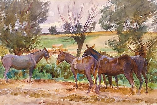 Mules Impressionniste reproduction