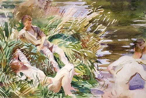 Tommies Bathing Figurative Print