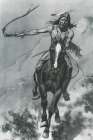 Indian Riding Down a Hill Art Print