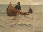 Hauling in the Gill Net Vintage Print