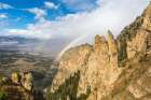 Rainbows from Bunsen Peak, Mammoth Hot Springs, Yellowstone National Park Art Print