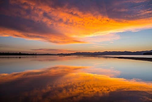Sunrise on Yellowstone Lake, Yellowstone National Park Landscape Print