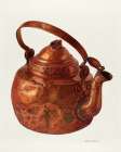 Copper Tea Kettle 1940 Vintage Print