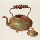 Tea Kettle 1941 Vintage Print