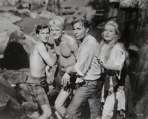 Pat Boone, Peter Ronson, James Mason, Arlene Dahl, Journey to the Center of the Earth, 1959 Art Print