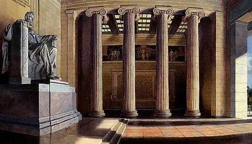 Washington Chronicle Lincoln Memorial Classical Print