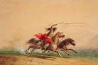 Lassoing Wild Horses Art Print