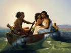 Indian Family on San Francisco Bay Vintage Print