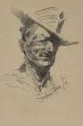 Self Portrait of Frederic Remington Vintage Print