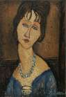 Jeanne Hebuterne with a necklace 1917 Art Print