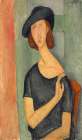 Jeanne Hebuterne with hat 1919 Art Print