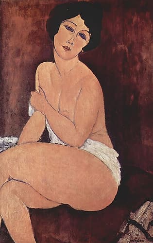Nude Sitting on a Divan 1917 Art Print