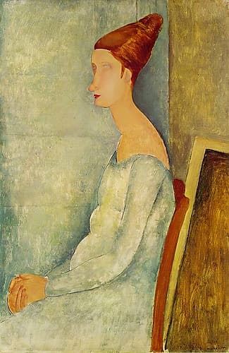 Portrait of Jeanne Hebuterne Side Profile 1918 Art Print
