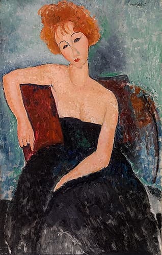 Redheaded Girl in Evening Dress 1918 Art Print