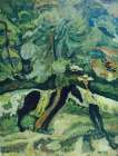 Man with Horse 1920 Art Print