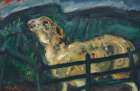 Sheep Behind a Fence 1940 Art Print