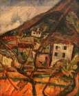 Vue dun village Ceret en Roussillon 1919 Art Print