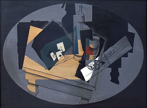 Playing cards and siphon 1916 Abstract Art Print