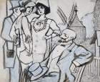 At the Longchamps races 1913 Art Print