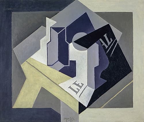 Fruit bowl and newspaper 1920 Abstract Art Print